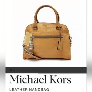 Michael Kors Key Lock Camel Leather Satchel